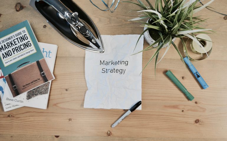 paper saying "marketing strategy"